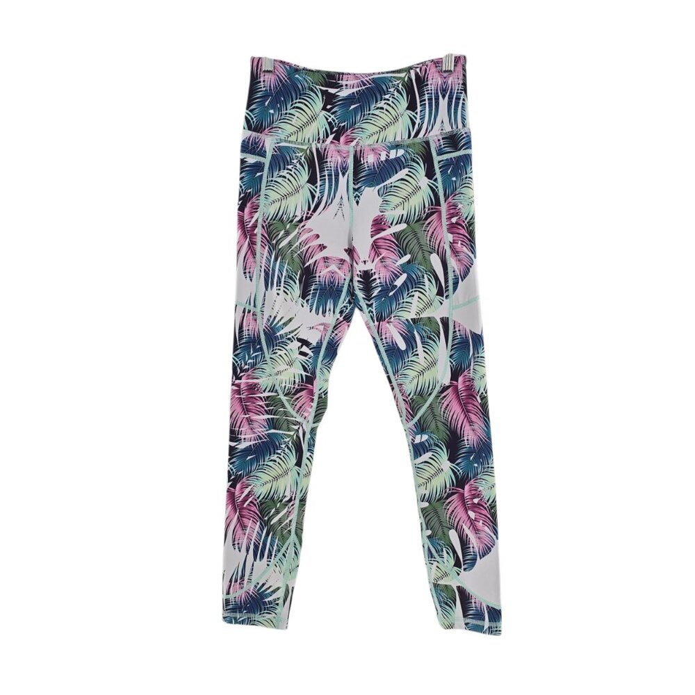 Zyia Active Light N Tight Womens Size Medium Tropical Palm 7/8 Leggings